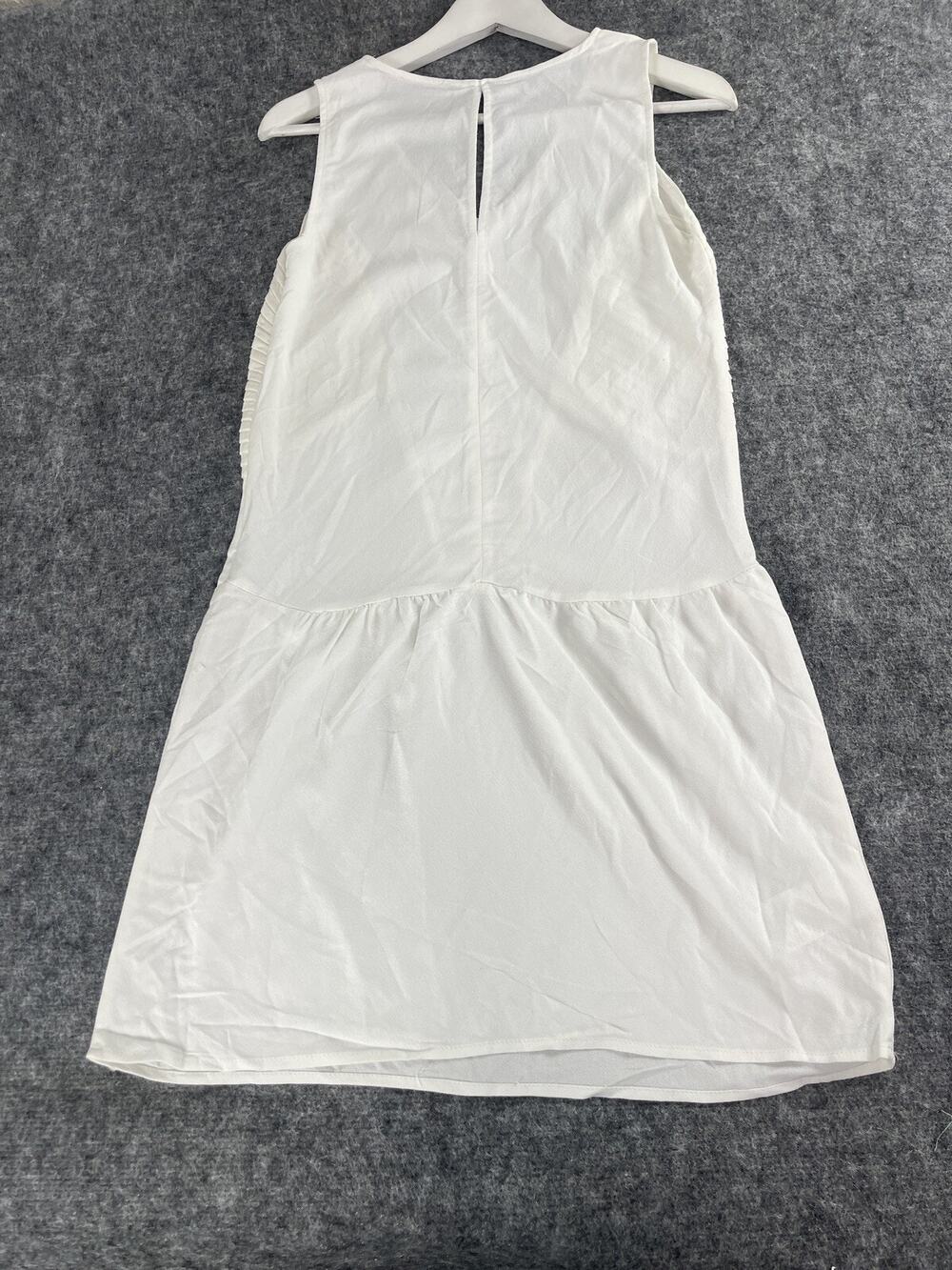 Promod Dress Size 4 A Line Womens Shift Mini White Viscose Sleeveless N321
